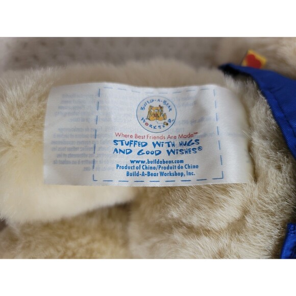 BUILD A BEAR Beige CHEER BEAR PLUSH with BABW Pennant - Picture 6 of 6